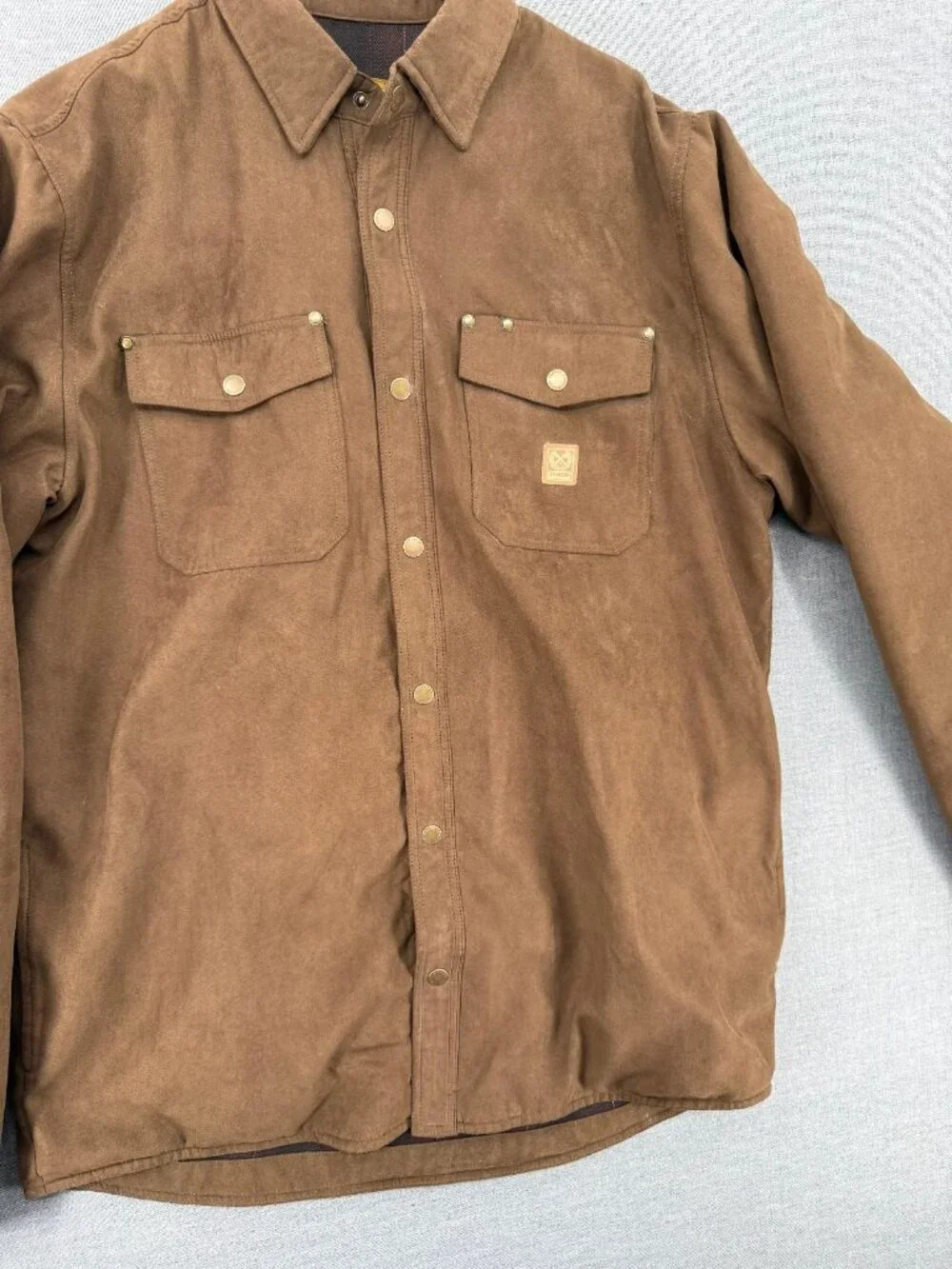 Dixxon Casper Jacket Mens LT Suede Snap Buttons Chore Barn